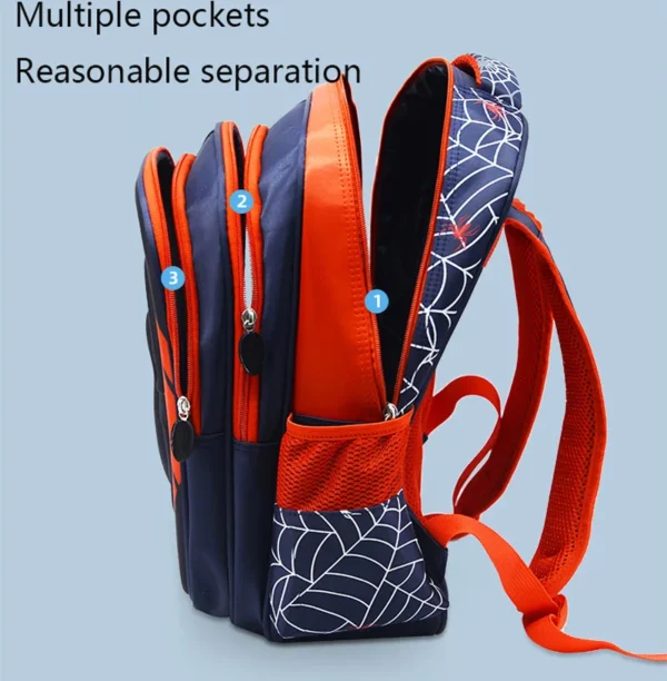 Spinnen-Rucksack + Federmäppchen-Set für Jungen, Schultasche, Grundschule für Kinder, Schultasche, Cartoon, wasserdichter Primärrucksack 5