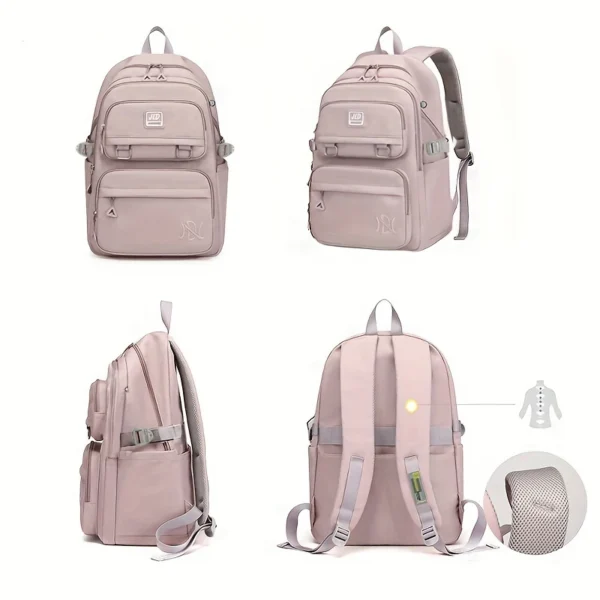 Großer Rucksack für Studenten, lässig, wasserdicht, Nylon, doppelte Umhängetasche, modische Reise-College-Tasche 2