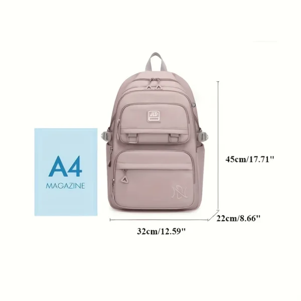 Großer Rucksack für Studenten, lässig, wasserdicht, Nylon, doppelte Umhängetasche, modische Reise-College-Tasche 3