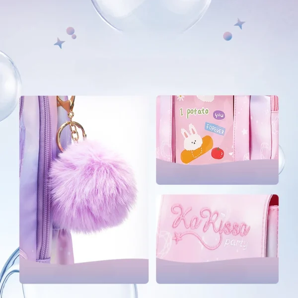Kinder Schultaschen Mädchen Rosa Prinzessin Orthopädische Rucksäcke Grundschüler Wasserdichte Mädchen Büchertasche Kinder Schulranzen 3