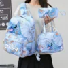 3-teiliges Set Lilo Stitch Schüler Schultasche Mädchen Junge Kind Rucksack Doppel Umhängetasche Reise Stift Tasche Büchertasche Laptop Sets Urlaub Geschenk