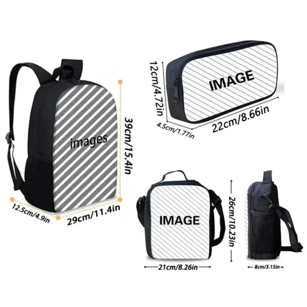 3-teiliges Set für B-Bratzs Puppe, Kinder-Schulrucksack mit Umhängetasche, Bleistiftbeutel, Schultaschen für Jungen und Mädchen, bestes Geschenk 2