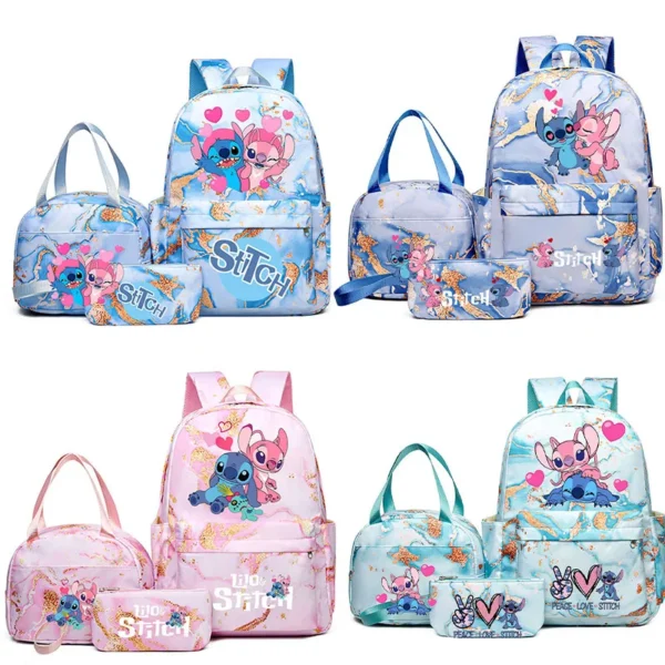 3 Teile/satz Lilo Stitch Rucksack Cartoon Sport Rucksack für Mädchen Bagpack Laptop Teen Reise Schule Student Teenager Bookbag