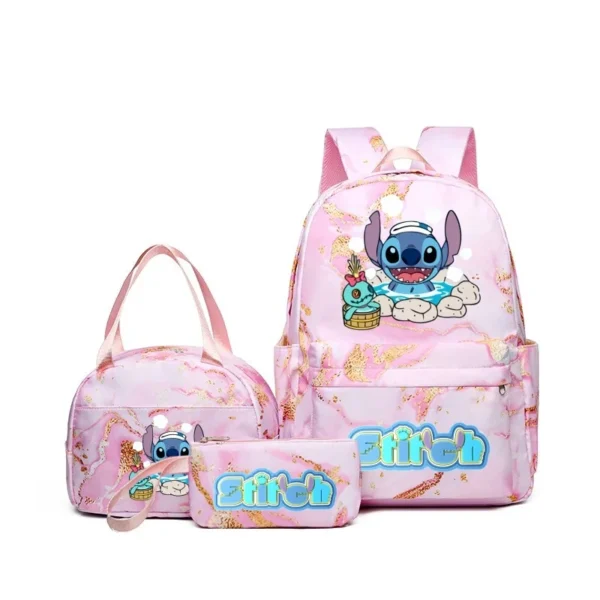 3-teiliges Rucksack-Set mit Stichdruck, mit Tragetasche und Tasche, großer, leichter und atmungsaktiver Outdoor-Rucksack 6