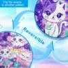 Rollrucksack Mädchen 3-teilig mit Lunchbox & Federmäppchen, Pailletten, leuchtend 5