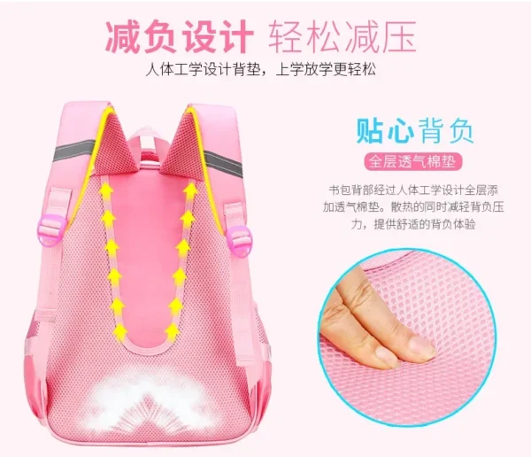 Koreanische Version Japanische Grundschule Student Rucksack Bogen Kinder Welle Punkt Mädchen Ergonomisches Design Schützt Die Wirbelsäule 4