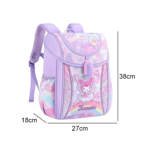Sanrioed Anime Kuromi niedlichen Kinder Rucksack Schüler Schulkinder Briefpapier Schult aschen Cartoon große Kapazität Umhängetasche Geschenk 2