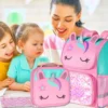3-teiliger Rucksack für Mädchen, 38,1 cm große Einhorn-Büchertasche mit Lunchbox, Kinder-Vorschul-Schultasche 5