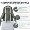 Ryanair Rucksack 40 x 20 x 25, Handgepäck, Laptoptasche, Diebstahlsicherung, Vakuumbeutel, Pumpe für Trekking, Reiserucksack, Kabinenbeutel, 40 x 30 x 20 cm 6