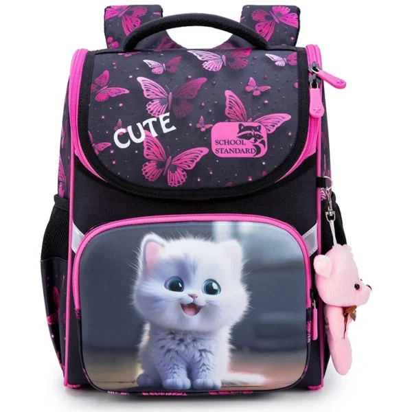 Ortho pä dische Schule Rucksack für Mädchen Cartoon Katze Grundschule Klasse 1 Schüler Taschen Kinder Schulranzen weibliche Bücher tasche 7-9 Jahre 6