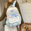 Sanrio Niedlicher Rucksack, große Kapazität, Schultasche für Mittelschüler, Cartoon-Laptop, Reisen, Kuromi Hello Kitty 3