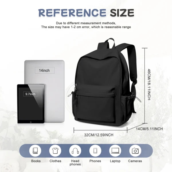 Schulrucksack für Mädchen, ästhetischer Rucksack für Frauen, niedliche Büchertasche, Preppy, College, lässig, leicht, Laptop-Rucksack, Diebstahlschutz 4