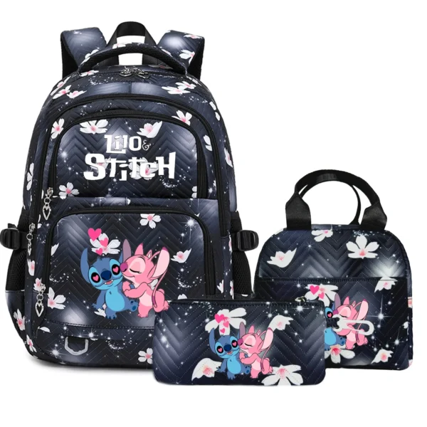Lilo & Stitch Rucksack Set – Großer Damen-Rucksack mit Lunch- und Federtasche