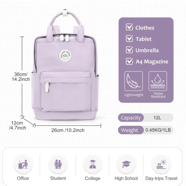 Klassischer Rucksack für Damen und Mädchen, Schulrucksack, wasserdichter Tagesrucksack, modisch, neu in der Schultasche, L-Aufsatztasche, Bolsa Dama Kanken-Rucksack 4