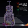 3-teiliges Set Rollrucksack für Mädchen, süßes Cartoon-Mond-Einhorn-Pailletten-Design, Rolltaschen mit Lunchbox und Stifttasche, Lila 4