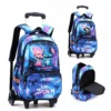 Disney Stitch Rolltasche für die Schule, Trolley-Taschen, Mädchen-Reiserucksack mit Rollen, wasserdicht, große Kapazität, Reise-Schultasche