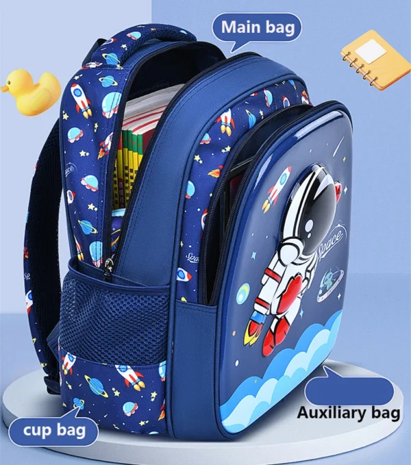 Kinder Umhängetasche Cartoon 3D Stereoskopische Astronaut Schultasche Wasserdicht Kind Rucksack Kleiner Junge Traum Grundschule 4
