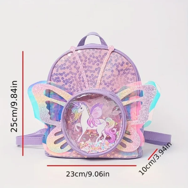 Kleinkinder Rucksack Cartoon Einhorn Schult asche Pailletten transparente Schmetterling Flügel Bücher tasche für Mädchen Kinder wasserdichte Schult asche 2024 6