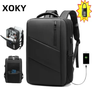 XOKY Business-Reiserucksack, erweiterbar, großer Rucksack, USB-Aufladung, modischer Rucksack für Herren, 15,6-Zoll-Laptop-Rucksack 2051