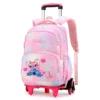 Neue Disney Stitch Rucksack Trolley Tasche mit Rädern Klettern Treppen Rucksack Große Kapazität Wasserdicht Student Schule Tasche Mädchen 4