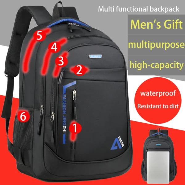 Modischer Herrenrucksack – großes Fassungsvermögen, multifunktionale Reise- und Laptoptasche, multifunktionale Tasche für Freizeit, Business