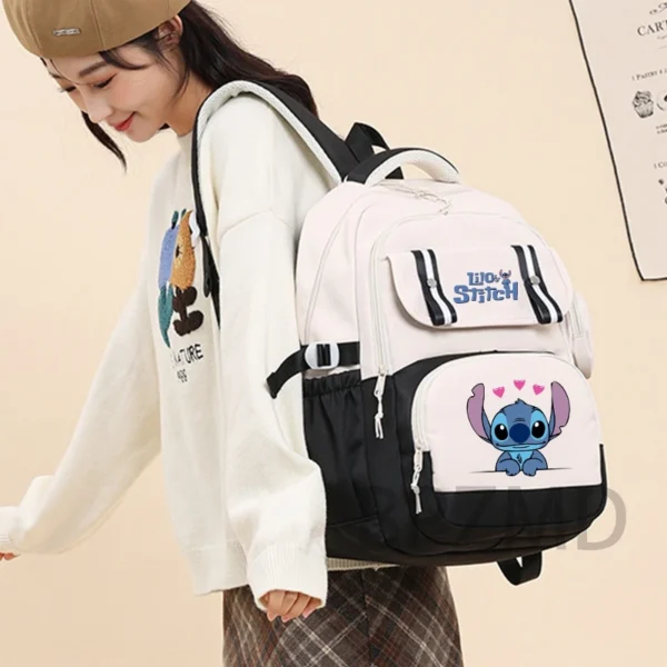 Lilo Stitch Rucksack für Mädchen, Teenager, Studenten, Schulanfang, Rucksack, Geldbörse, wasserdicht, Freizeittasche, Damen, Mochila, Laptoptasche 3