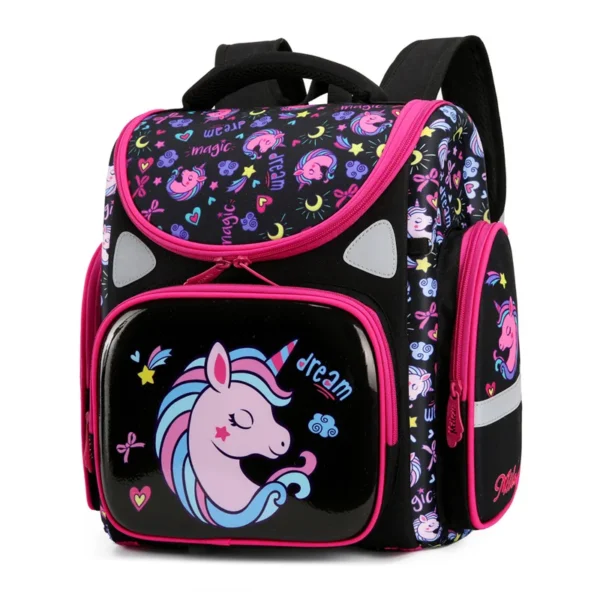 Neue 2022 Mädchen Schule Rucksack Orthopädische 3D Einhorn Muster Jungen Buch Tasche Grundschule Taschen Mädchen Rucksack Mochila Escolar