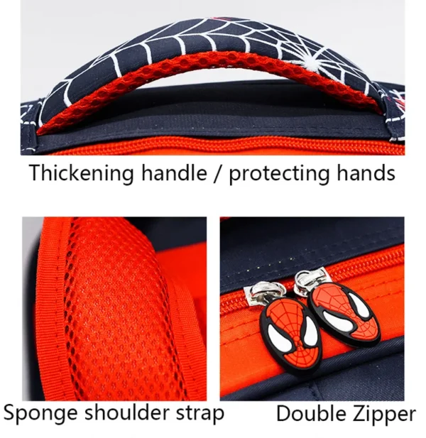 Spinnen-Rucksack + Federmäppchen-Set für Jungen, Schultasche, Grundschule für Kinder, Schultasche, Cartoon, wasserdichter Primärrucksack 6
