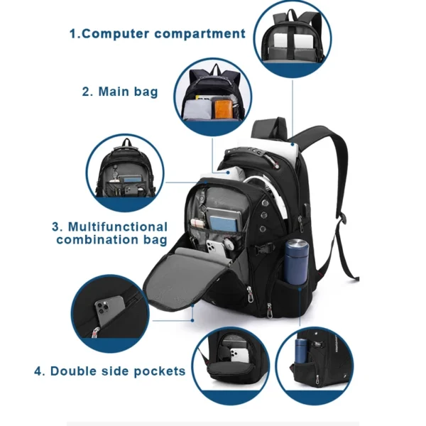 2025 wasserdichter 17/20-Zoll-Laptop-Rucksack für Herren, Flugzeug-Reiserucksack, Damen-Oxford-Rucksack, männliche Schultasche, moderner Mochila 4