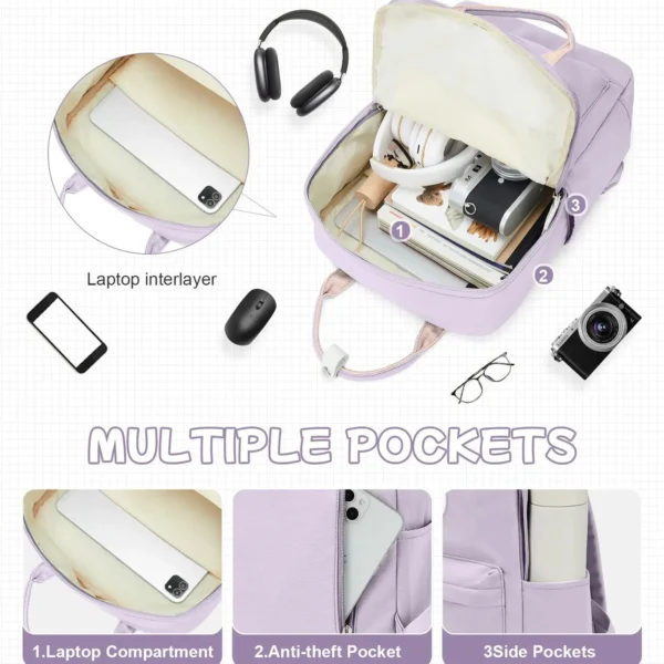 Klassischer Rucksack für Damen und Mädchen, Schulrucksack, wasserdichter Tagesrucksack, modisch, neu in der Schultasche, L-Aufsatztasche, Bolsa Dama Kanken-Rucksack 2