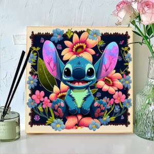 Disney 5D-Diamantgemälde zum Selbermachen, Cartoon-Stich, Blume, voller runder Bohrer, handgefertigtes Mosaik, Heimdekoration, Geschenk für Kinder