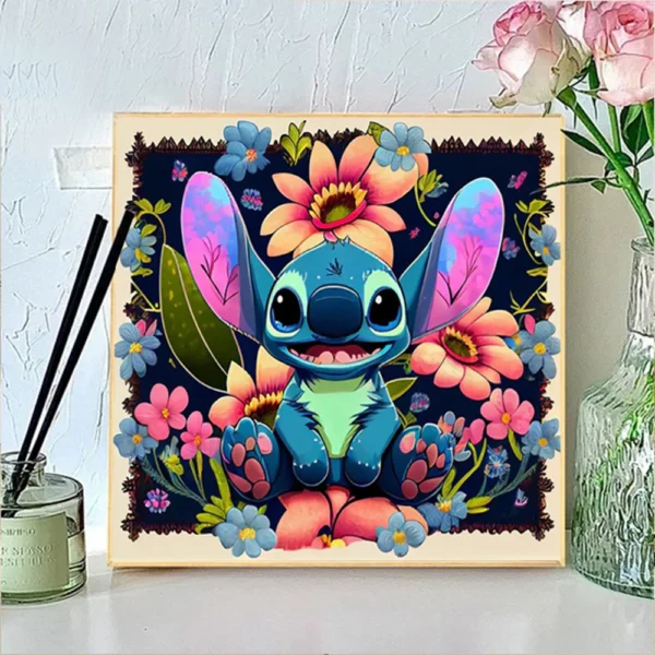 Disney 5D-Diamantgemälde zum Selbermachen, Cartoon-Stich, Blume, voller runder Bohrer, handgefertigtes Mosaik, Heimdekoration, Geschenk für Kinder