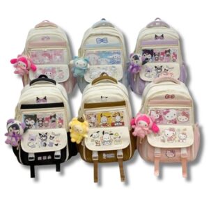 Sanrio Schulrucksack für Mädchen – Kuromi & Hello Kitty Cartoon-Rucksack mit Laptopfach