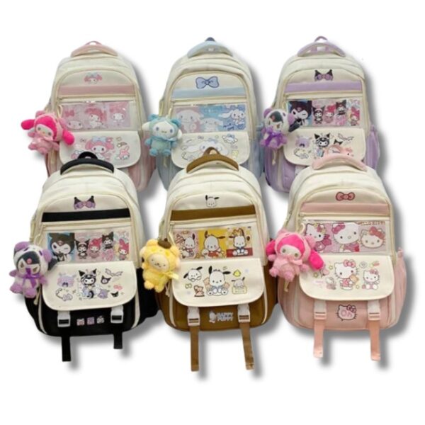 Sanrio Schulrucksack für Mädchen – Kuromi & Hello Kitty Cartoon-Rucksack mit Laptopfach
