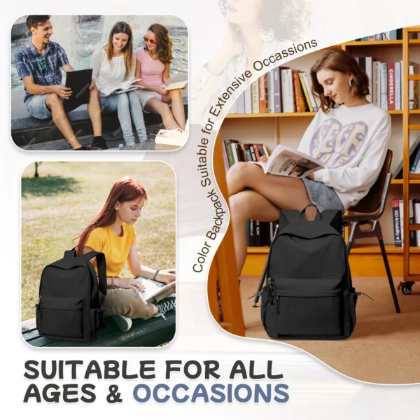 Schulrucksack für Mädchen, ästhetischer Rucksack für Frauen, niedliche Büchertasche, Preppy, College, lässig, leicht, Laptop-Rucksack, Diebstahlschutz 6