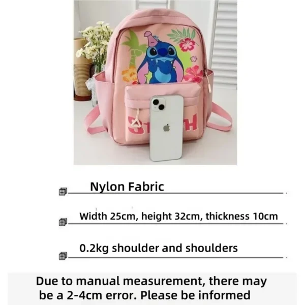 2025New Disney Lilo und Stitch Rucksack Kawaii Cartoon Anime Gedruckt Zubehör Lagerung Tasche kinder Casual Schulter Tasche Geschenk 6