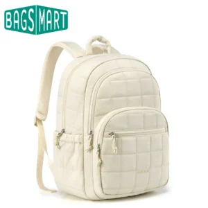 BAGSMART Laptop-Taschen, College-Freizeitrucksack für Damen, gesteppt, klein, Computer-Büchertasche, wasserabweisend, 15,6 Zoll Notebook-Tasche