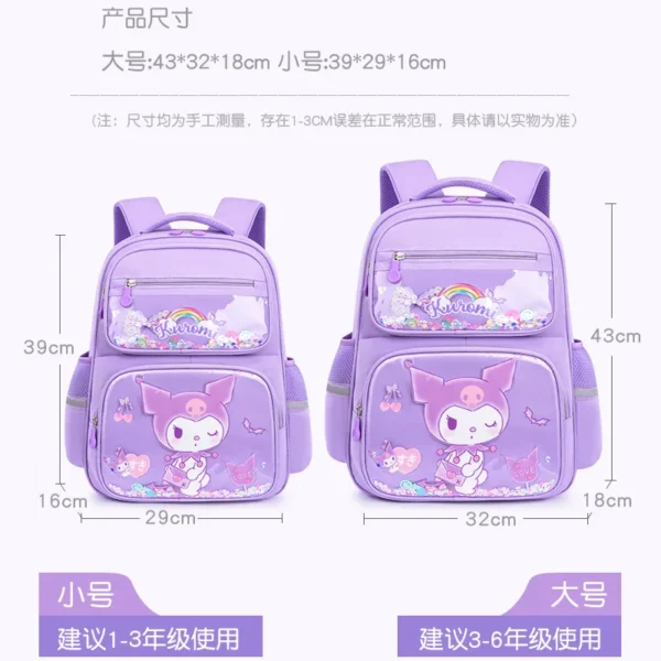 Kinder niedlichen Rucksack große Schult aschen Studenten große Kapazität leichte Mädchen Kinder Kuromi Sanrio Melodie Kawaii Cinna moroll 2