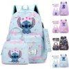 Disney Lilo Stitch Rucksack-Set für Mädchen, Teenager, Studenten, Schulanfang, Rucksack, Damen-Rucksack, Meerjungfrau-Stil, Lunchtasche, Federmäppchen