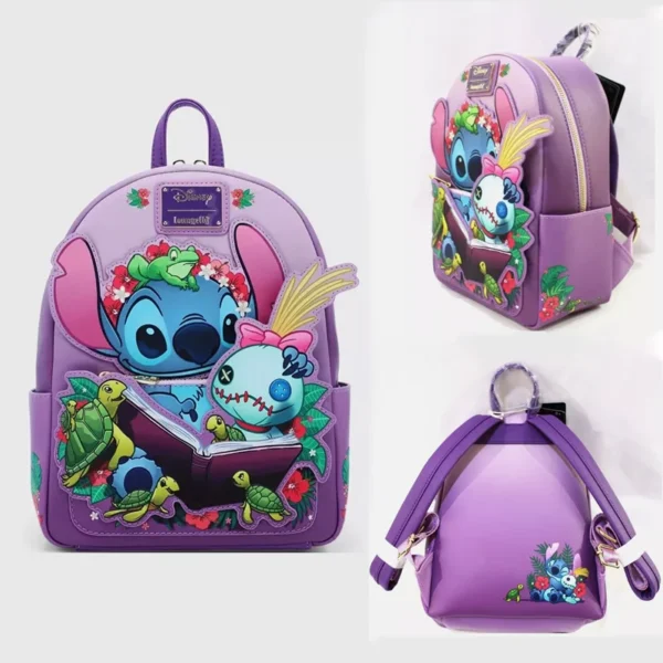 Disney Loungefly Rucksack Lilo & Stitch Rucksack Niedlicher Cartoon-Mädchen-Rucksack Grundschulrucksack als Geschenk für Freundin