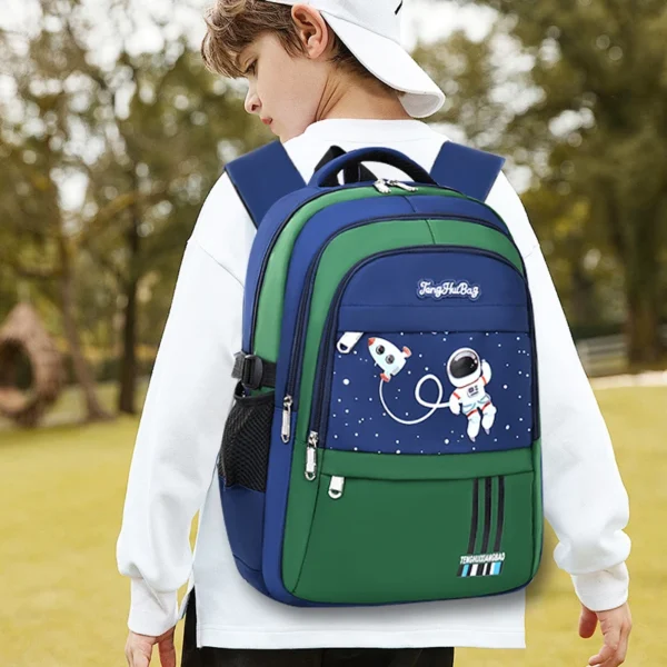 Grundschüler Schultasche Jungen 1,2,3,4,5,6 Klassen 6-12 Jahre alt Astronaut Umhängetasche Laptop Rucksack Wasserdicht WEA 4