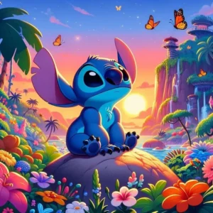 Süßes Lilo&Stitch And Angel Disney Cartoon 5D Volldiamantgemälde Fantasy Sweet Drean Stitch Anime Mosaik Kreuzstich Dekor
