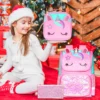 3-teiliger Rucksack für Mädchen, 38,1 cm große Einhorn-Büchertasche mit Lunchbox, Kinder-Vorschul-Schultasche 3
