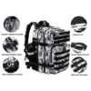 LHI 45L Taktischer Rucksack für Männer und Frauen, große Sportler-Sporttasche, Outdoor-Sport, Wandern, Überleben, Rucksack mit Flaschenhalter 4