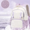 Cinnamoroll Rucksack Jungen Mädchen Büchertasche Tasche Teenager Kinder Rucksack Schultasche Rucksack Mochila mit Geldbörse 6