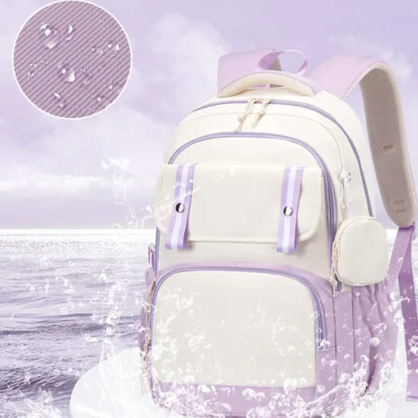 Cinnamoroll Rucksack Jungen Mädchen Büchertasche Tasche Teenager Kinder Rucksack Schultasche Rucksack Mochila mit Geldbörse 6