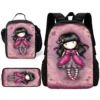 Niedlicher Santoros G-gorjusses Kinder-Schulrucksack mit Lunchtaschen, Bleistiftbeuteln, Schultaschen für Jungen und Mädchen, bestes Geschenk