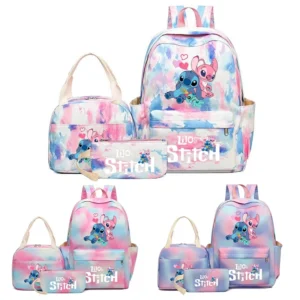 3-teiliger Rucksack mit großem Fassungsvermögen, Cartoon-Anime-Schultasche, Kinder- und Mädchen-Reiserucksack mit Lunchtasche und Federmäppchen
