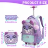 Rollrucksack für Mädchen, Kinderrucksack mit Rollen, Rucksack für Grundschüler, Handgepäck, Büchertasche mit Rollen 2