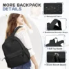 Schulrucksack für Mädchen, ästhetischer Rucksack für Frauen, niedliche Büchertasche, Preppy, College, lässig, leicht, Laptop-Rucksack, Diebstahlschutz 3